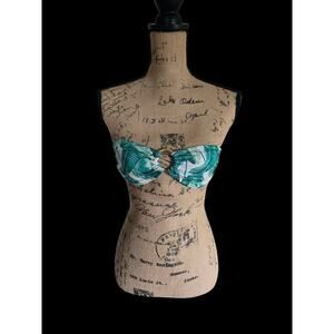 H&M strapless tropical print bikini top, size 6